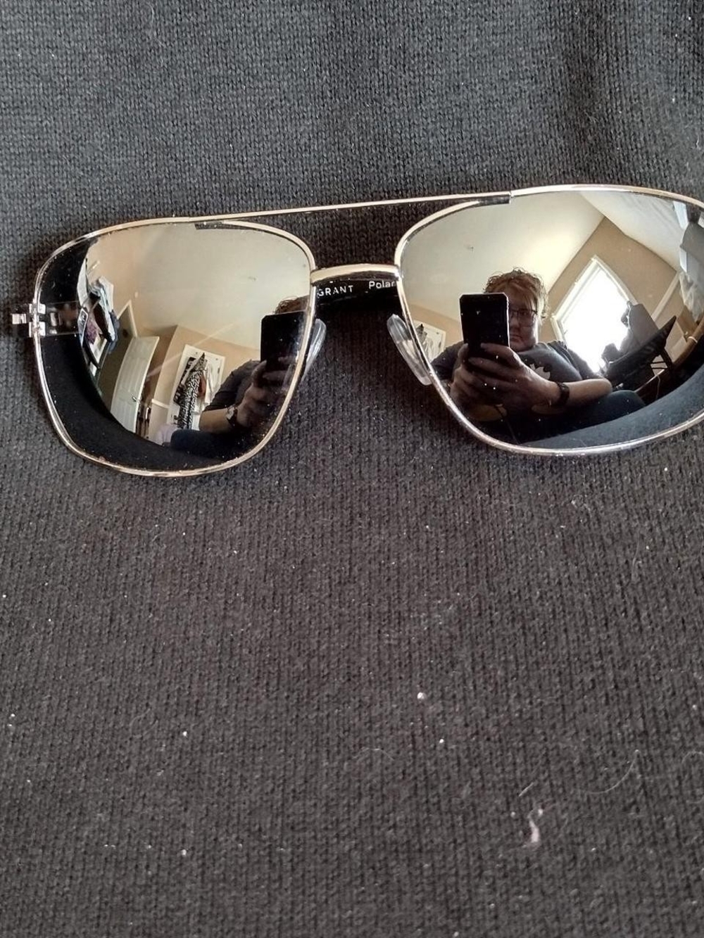 Foster Grant Silver Frame Mirrored Aviator Sunglasses